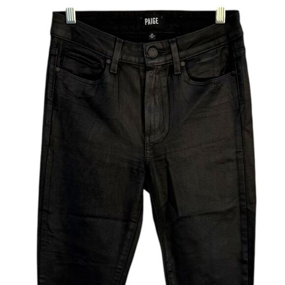 PAIGE Hoxton Ankle Women's Black Fog Luxe Coating Mid-Rise Skinny Jeans Size 26 - Picture 5 of 13